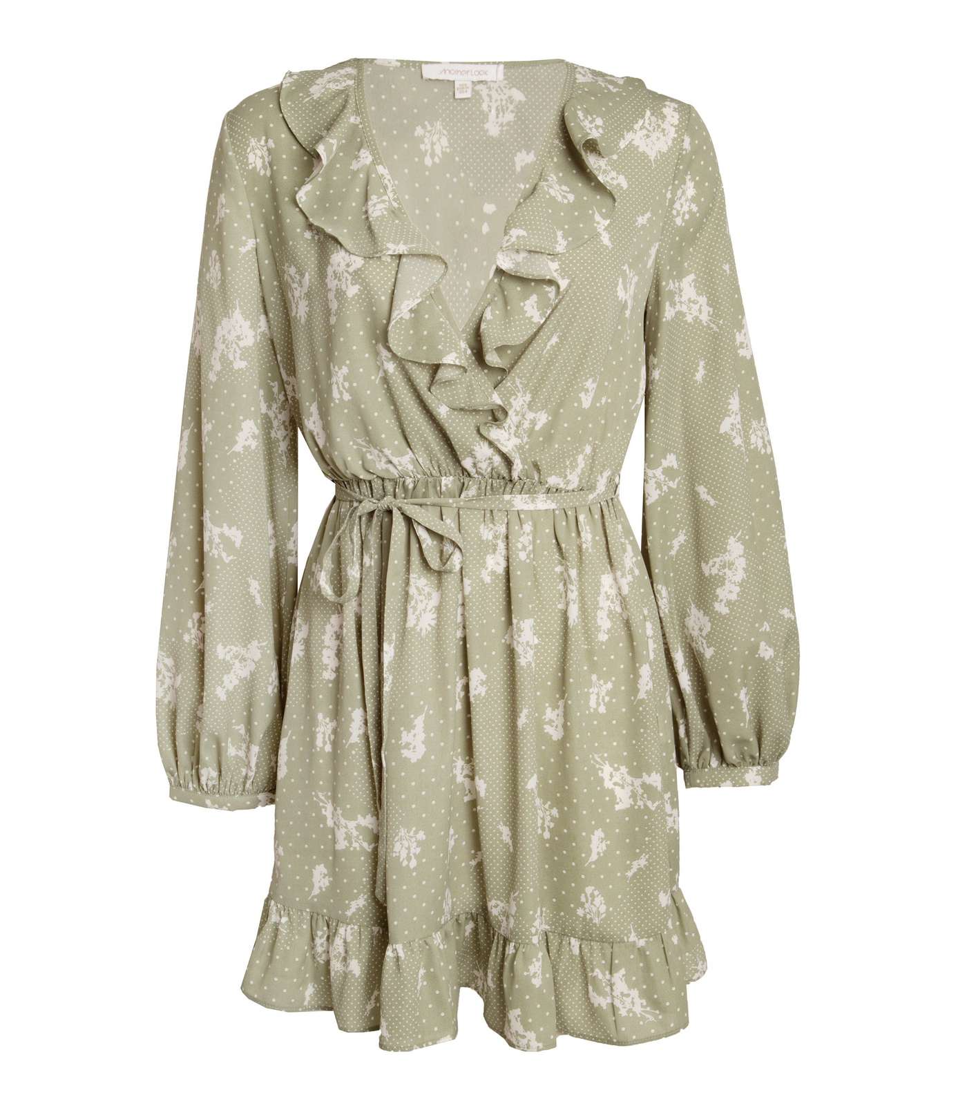 Another Look Mint Green Floral Spot Dress Image 4
