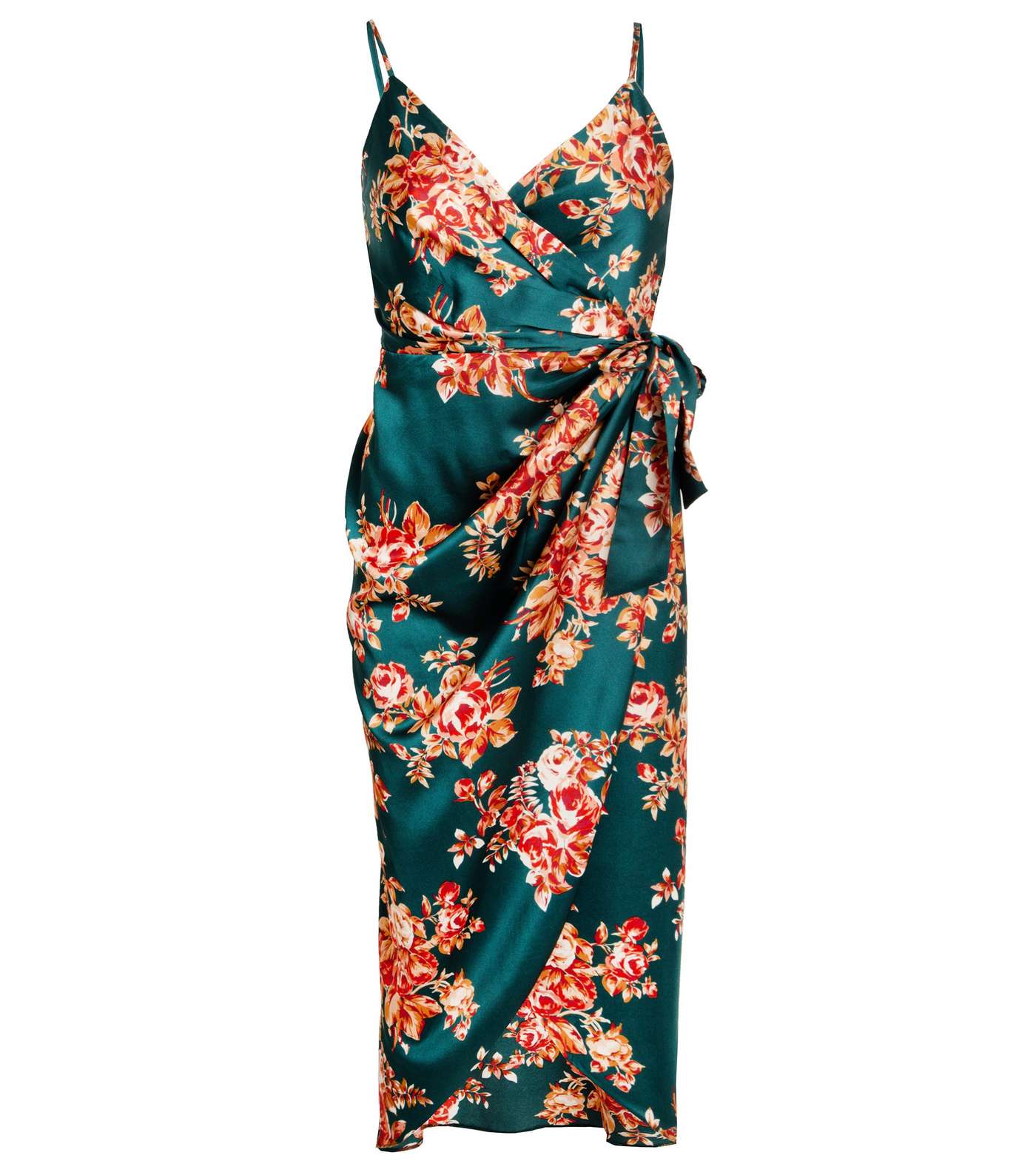 Another Look Green Floral Wrap Dress Image 4