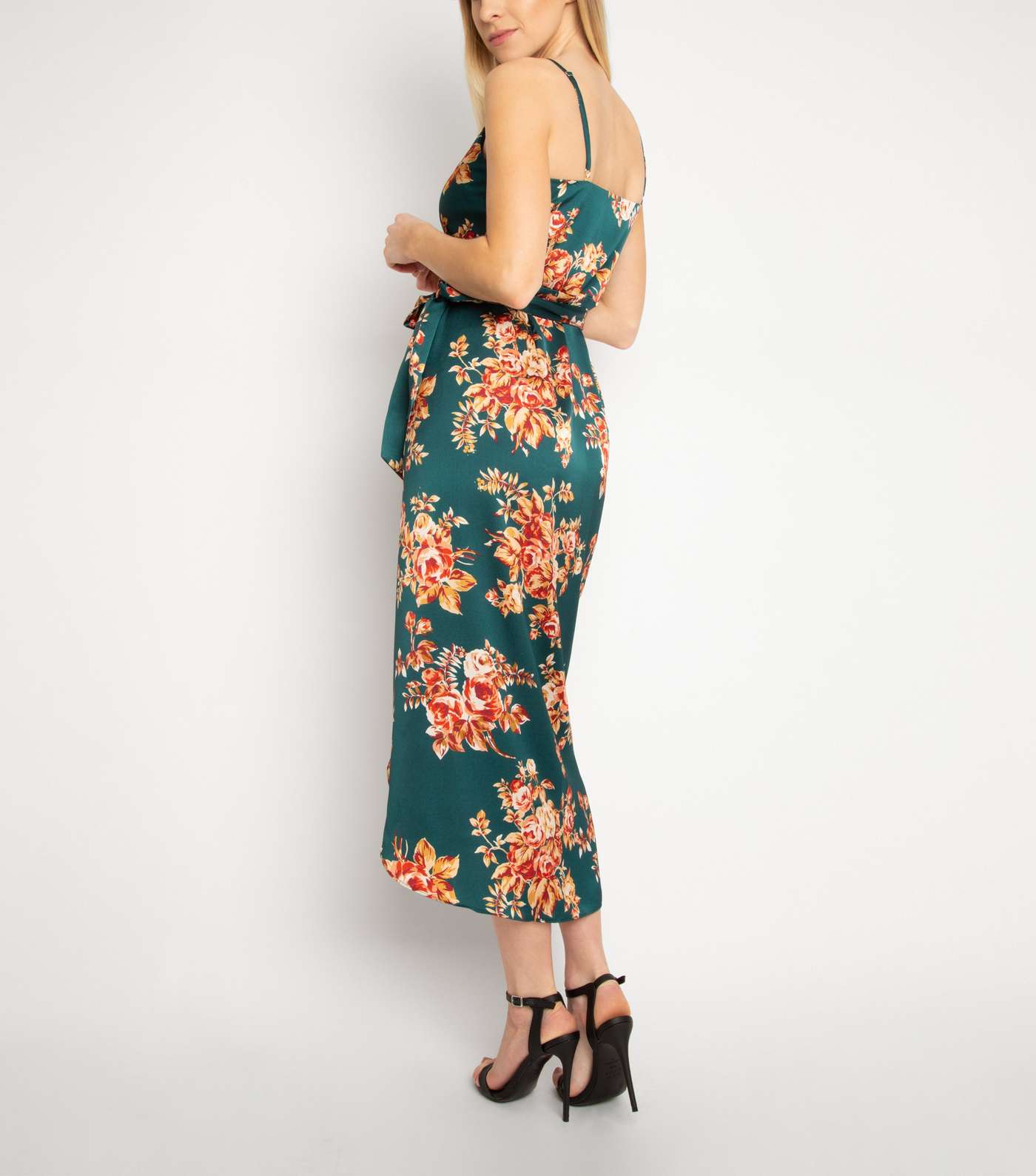 Another Look Green Floral Wrap Dress Image 2
