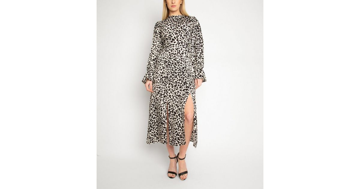 Another Look Black Leopard Print Midi Dress | New Look