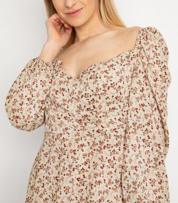 Missguided milkmaid dress with lace 2024 up detail in floral print