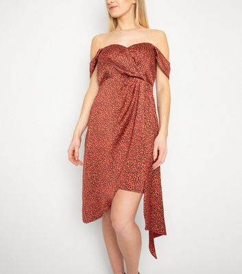 leopard print bardot dress
