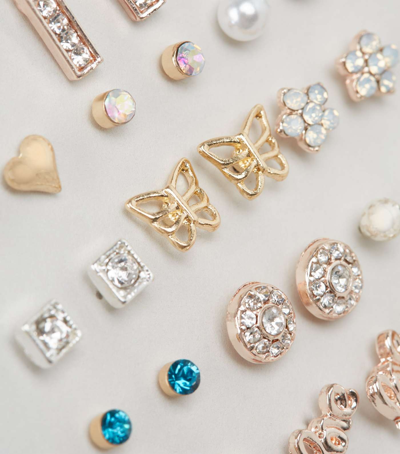 20 Pack Multicoloured Diamanté Stud Earrings Image 3
