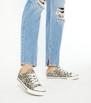 new look leopard print trainers