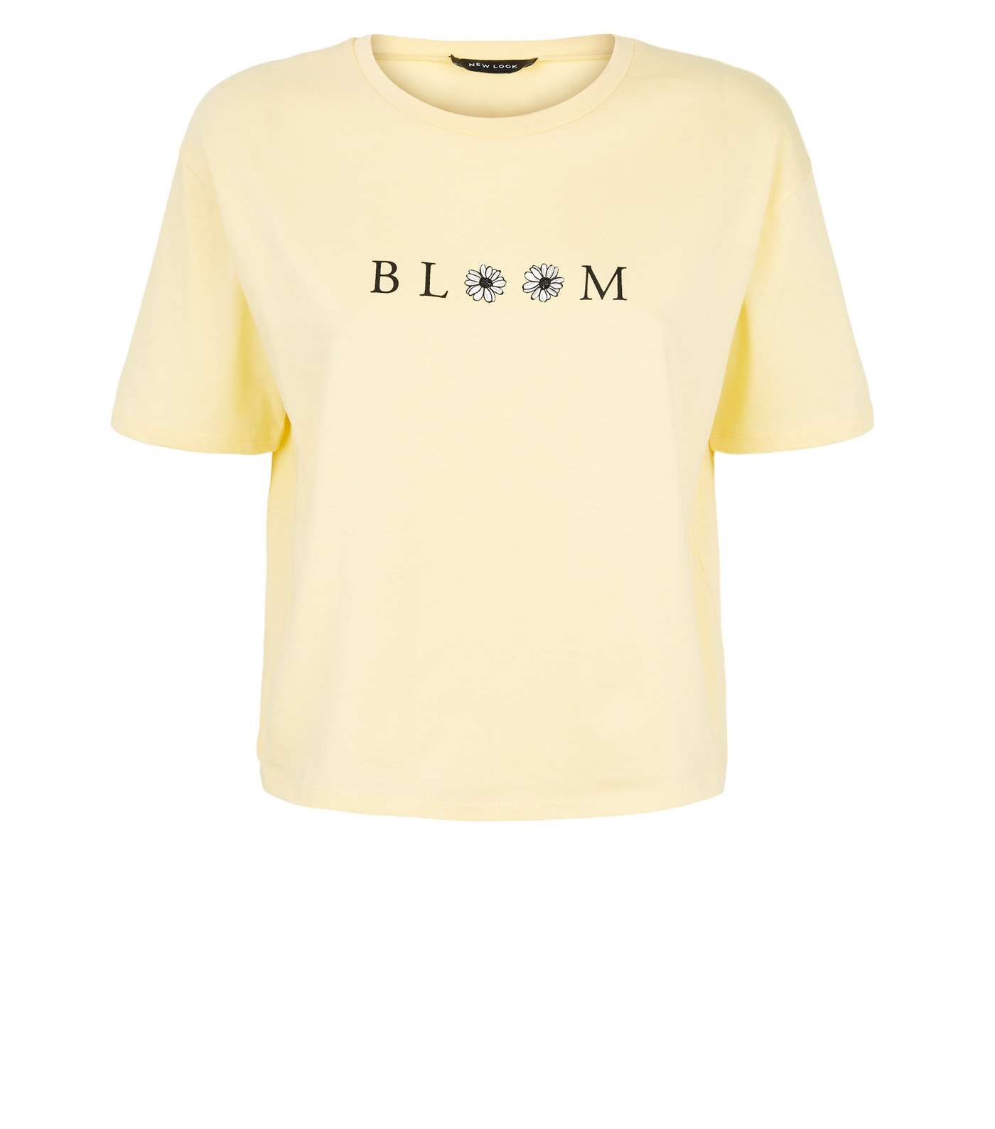 Pale Yellow Floral Bloom Boxy Slogan T-Shirt Image 4