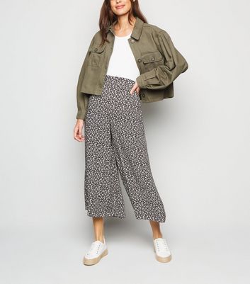 ditsy wide leg trousers