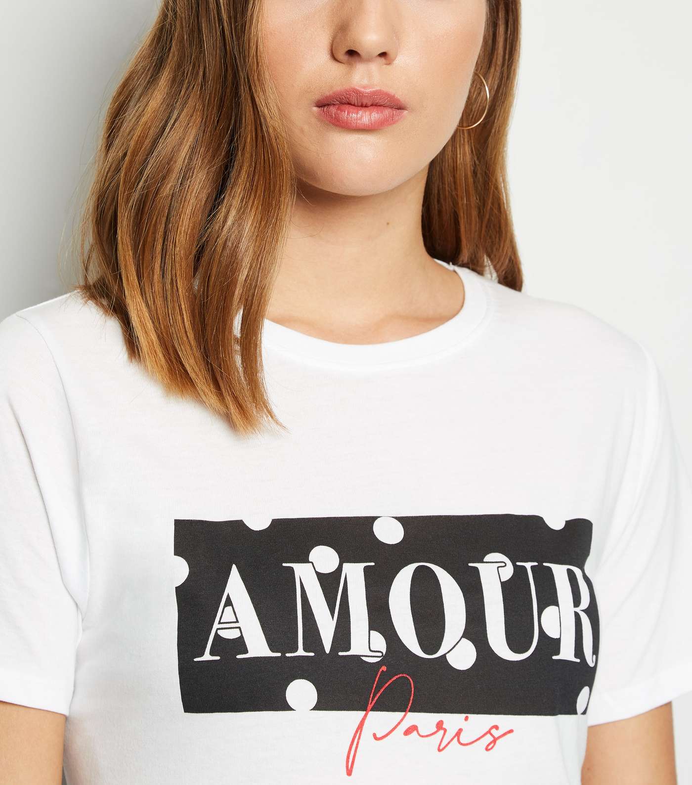 White Spot Box Amour Slogan T-Shirt Image 5