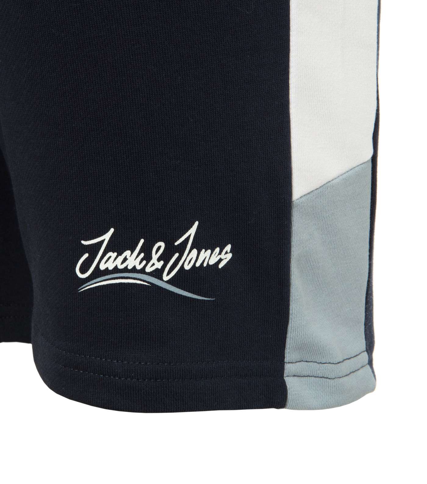 Jack & Jones Navy Colour Block Shorts Image 3