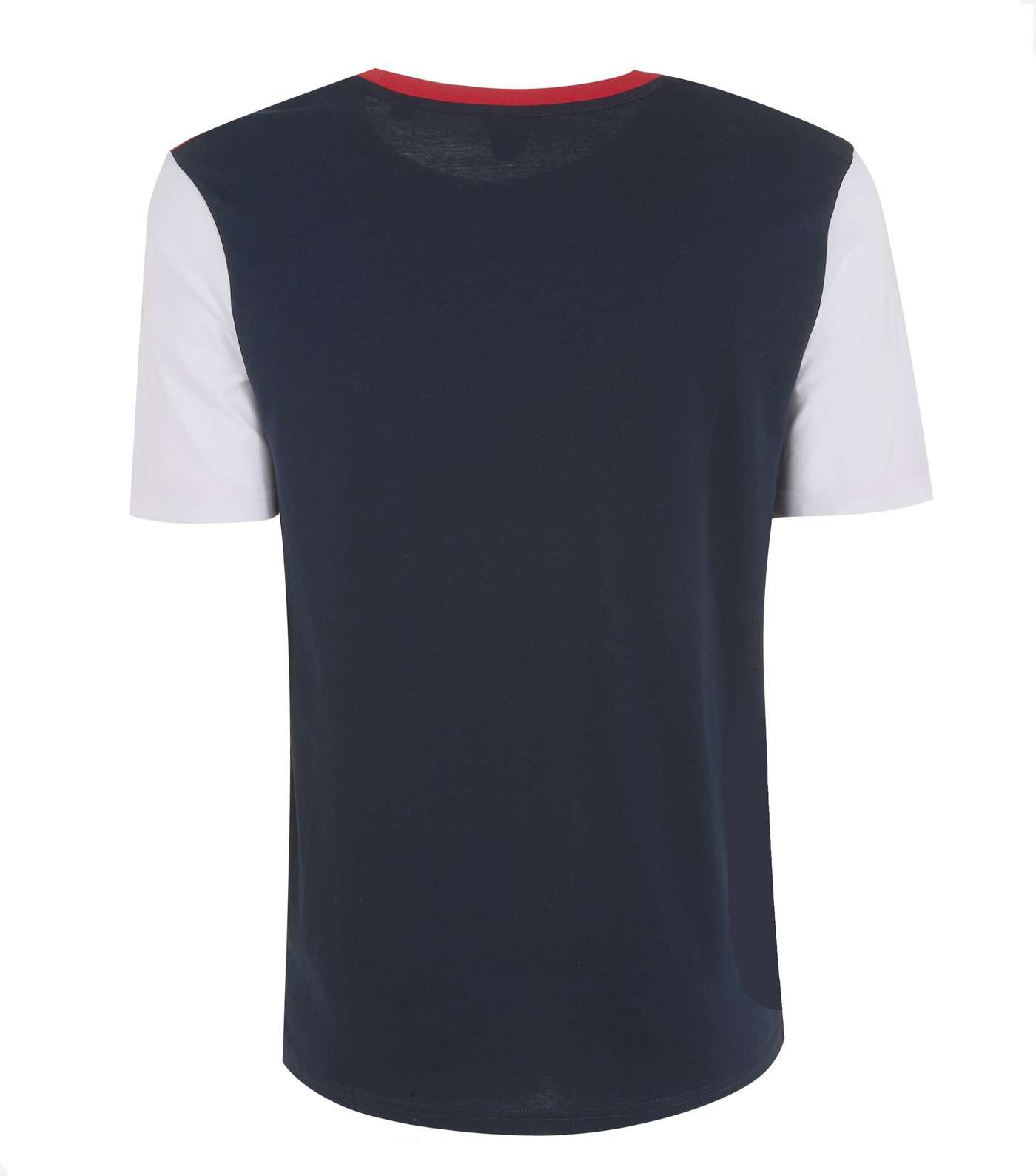 Jack & Jones Navy Colour Block T-Shirt  Image 2