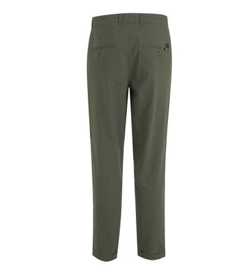 Image of Jack & Jones Dark Green Slim Leg Trousers New Look
