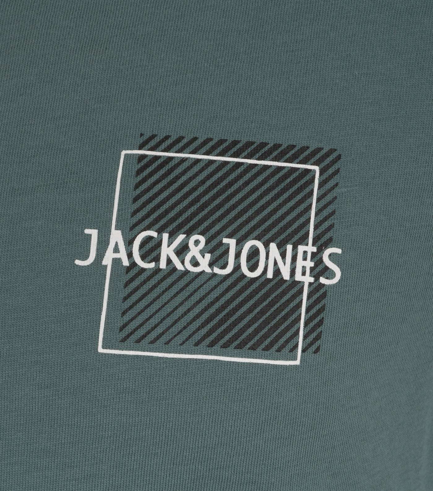 Jack & Jones Teal Square Logo T-Shirt Image 3