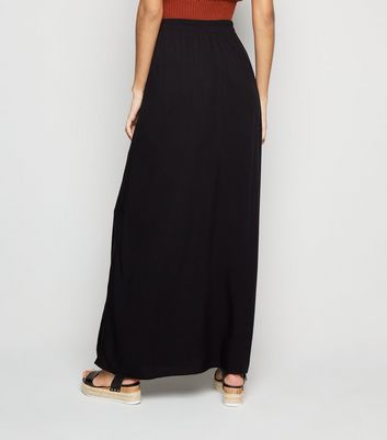 plain black long skirt