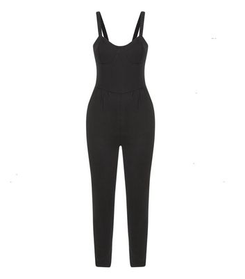 black skinny jumpsuit