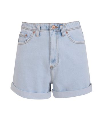 high waisted denim shorts new look