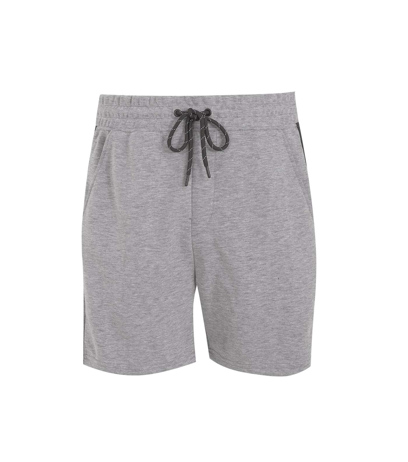 Jack & Jones Grey Marl Stripe Logo Side Jersey Shorts 