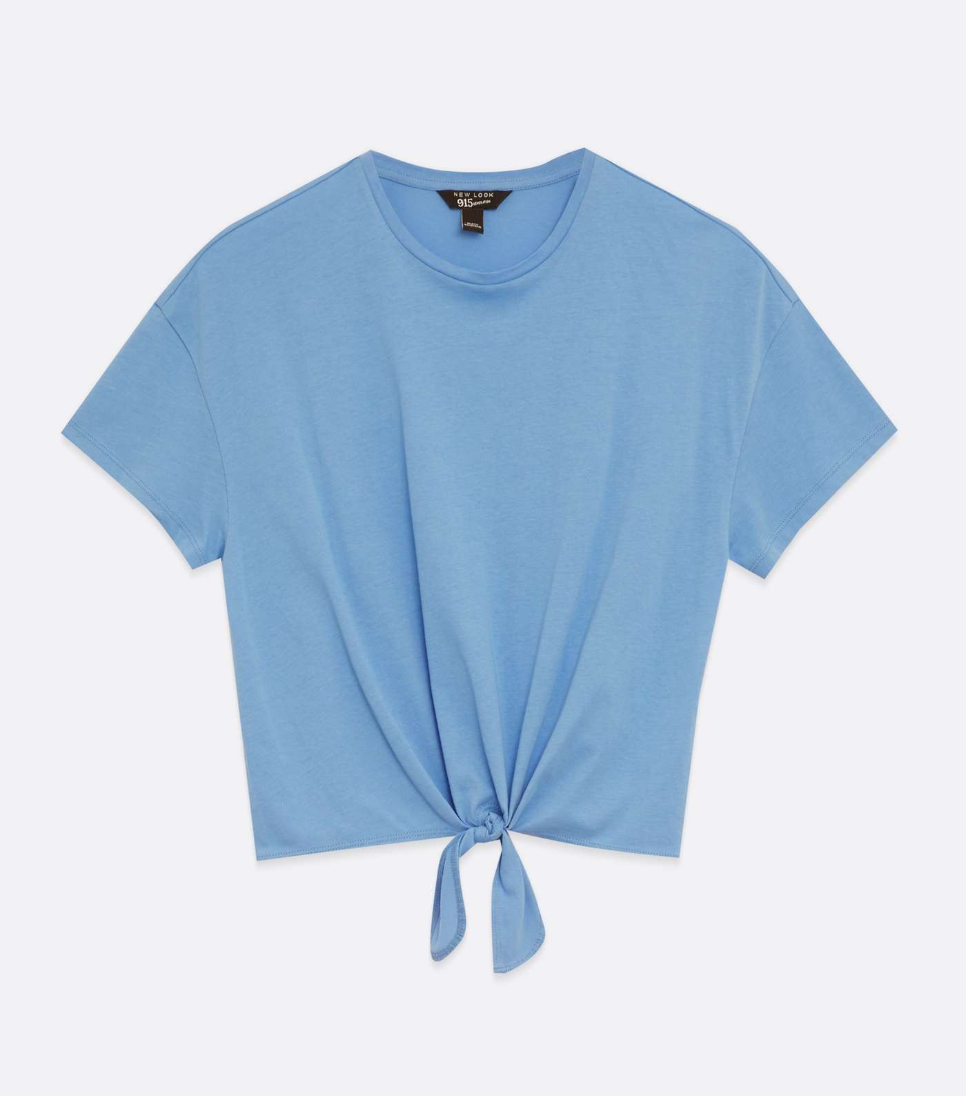 Girls Bright Blue Tie Front T-Shirt Image 5