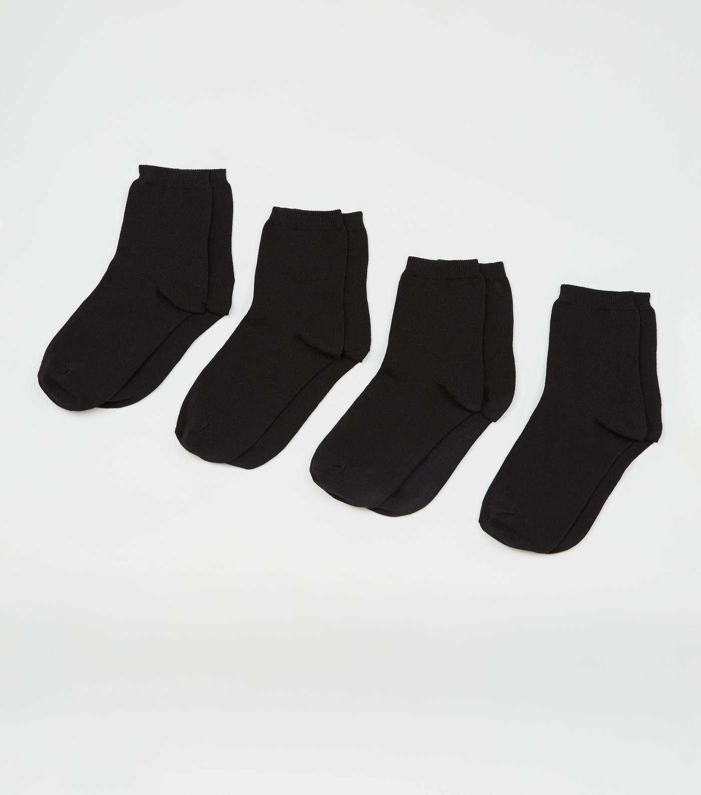 4 Pack Black Ankle Height Socks