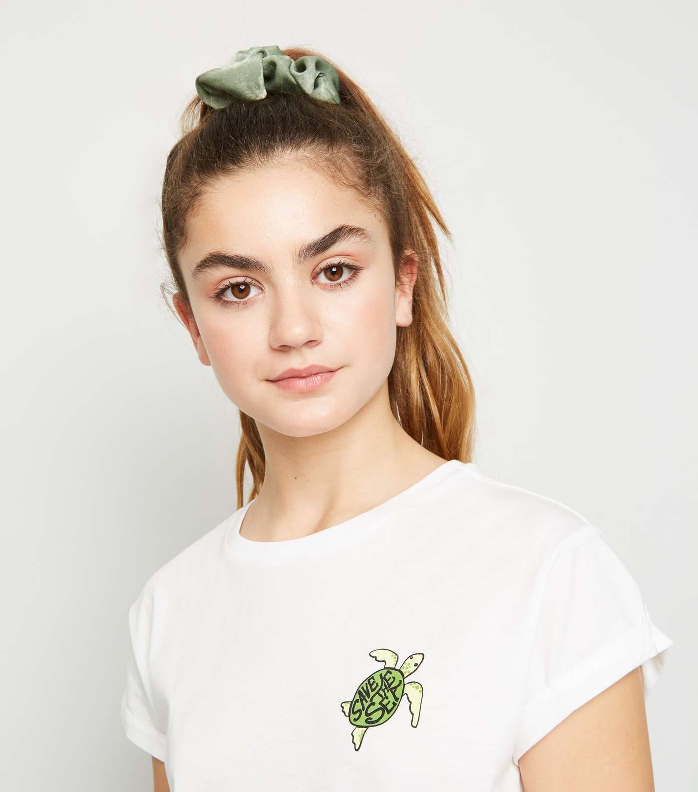 Girls White Turtle Print Boxy T-Shirt Image 5
