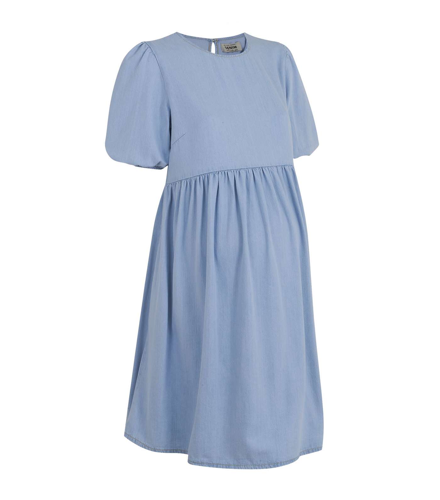 Maternity Blue Denim Smock Dress