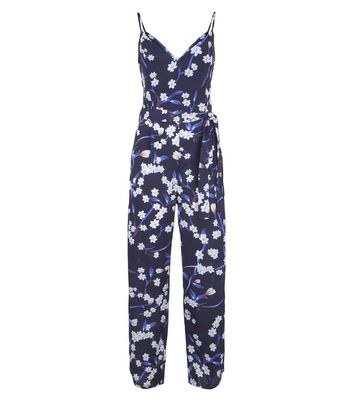 mela navy floral jumpsuit