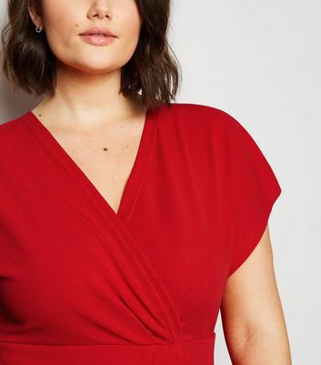 Red Wrap Dresses With Sleeves on Sale ...