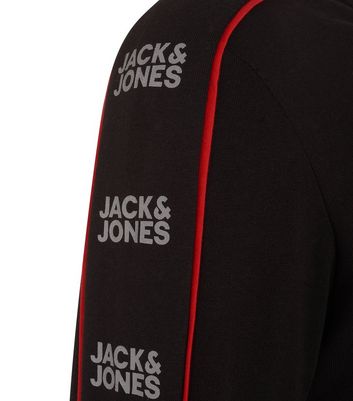 Image of Jack & Jones Grey Marl Logo Stripe Sleeve Sweatshirt New Look