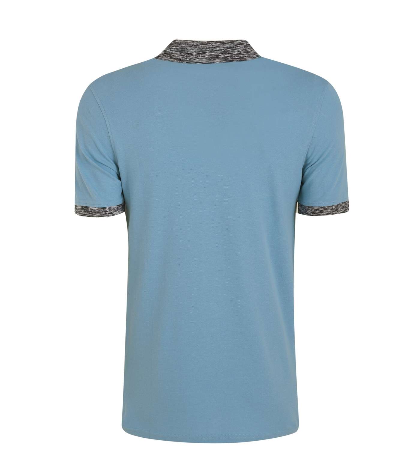 Jack & Jones Pale Blue Contrast Collar Polo Shirt Image 2