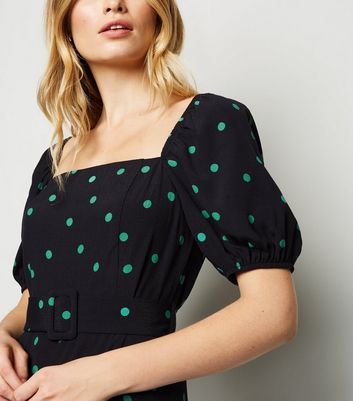 new look black polka dot dress