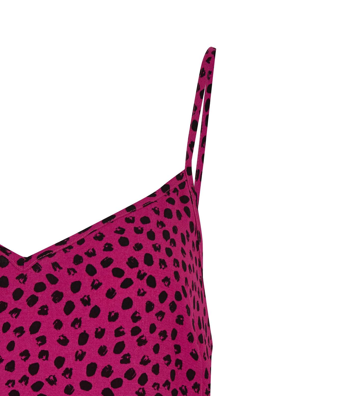 Pink Abstract Spot Midi Slip Dress  Image 3