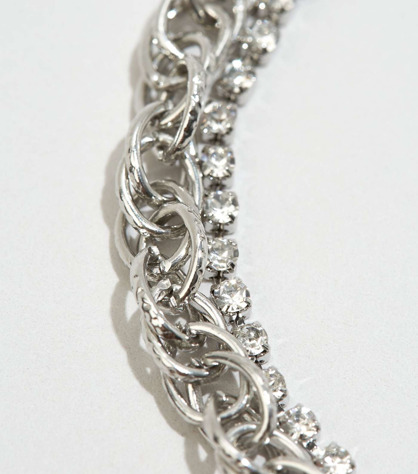 Silver Diamanté Chain Anklet Image 2
