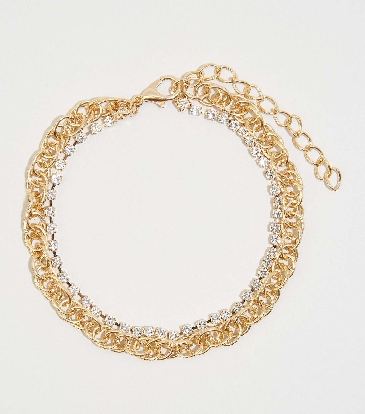 Gold Diamanté Chain Anklet