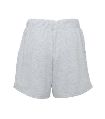 Image of Light Grey Jersey Tie Waist Shorts New Look