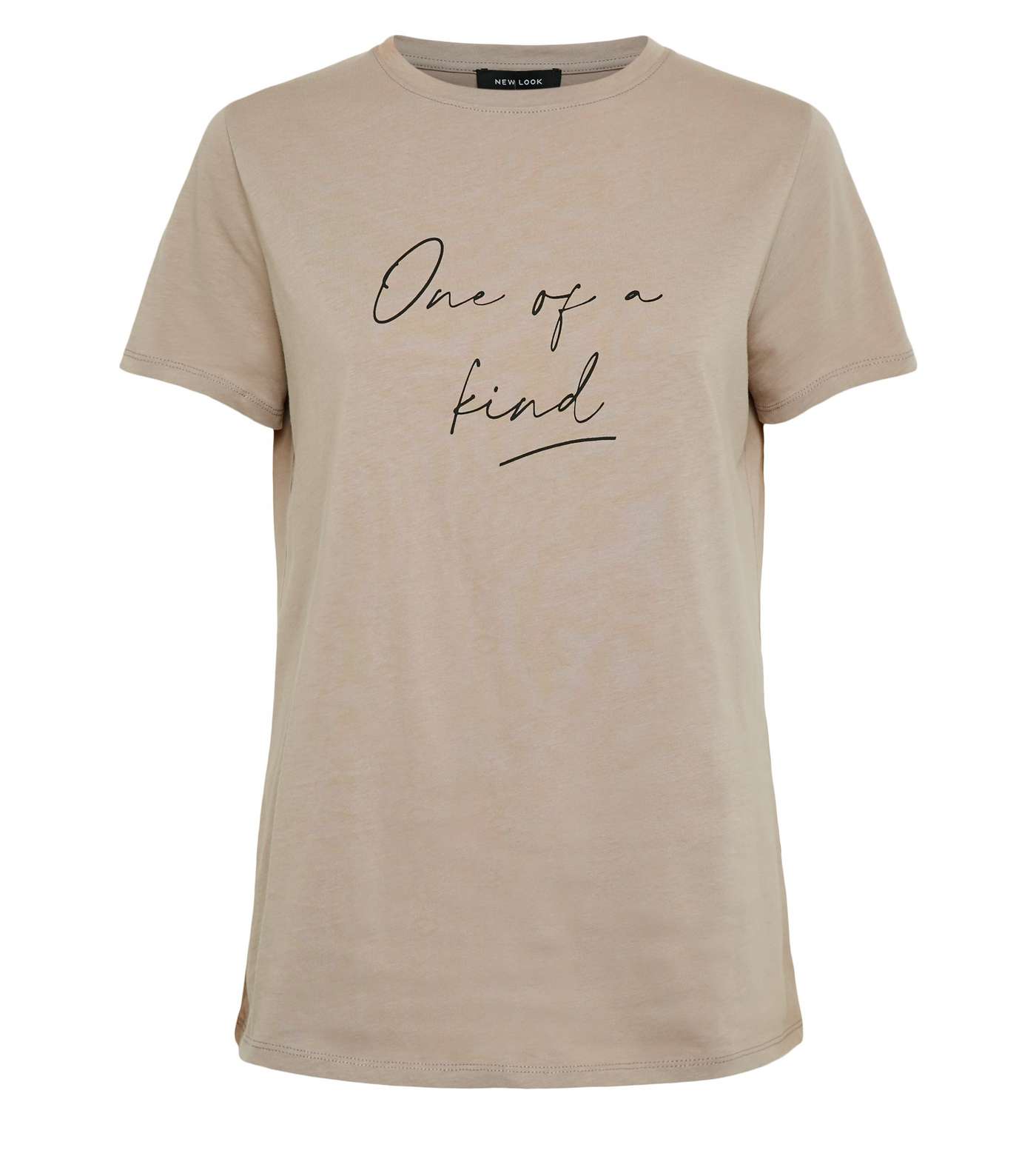 Light Brown One Of A Kind Slogan T-Shirt Image 4