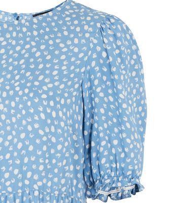 new look blue spot dress