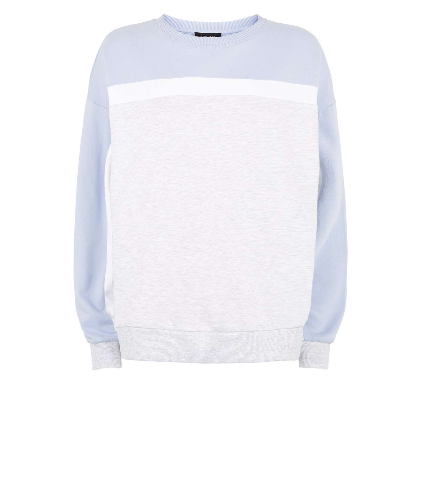 Pale Blue Colour Block Sweatshirt Image 4