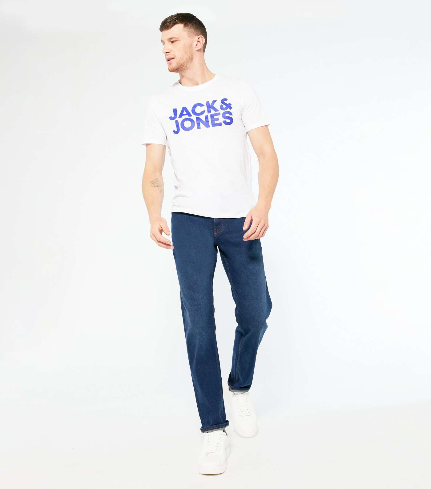 Jack & Jones Navy Logo T-Shirt Image 2