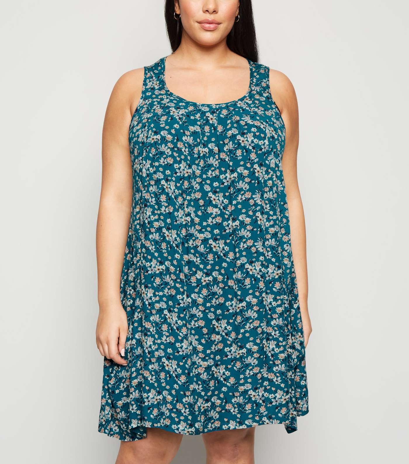 Apricot Curves Green Ditsy Floral Dress