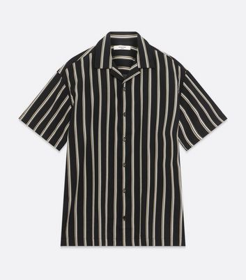 Image of Jack & Jones Black Stripe Short Sleeve Shirt New Look