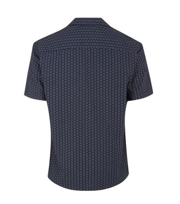 Image of Jack & Jones Navy Printed Piped Collared Shirt New Look