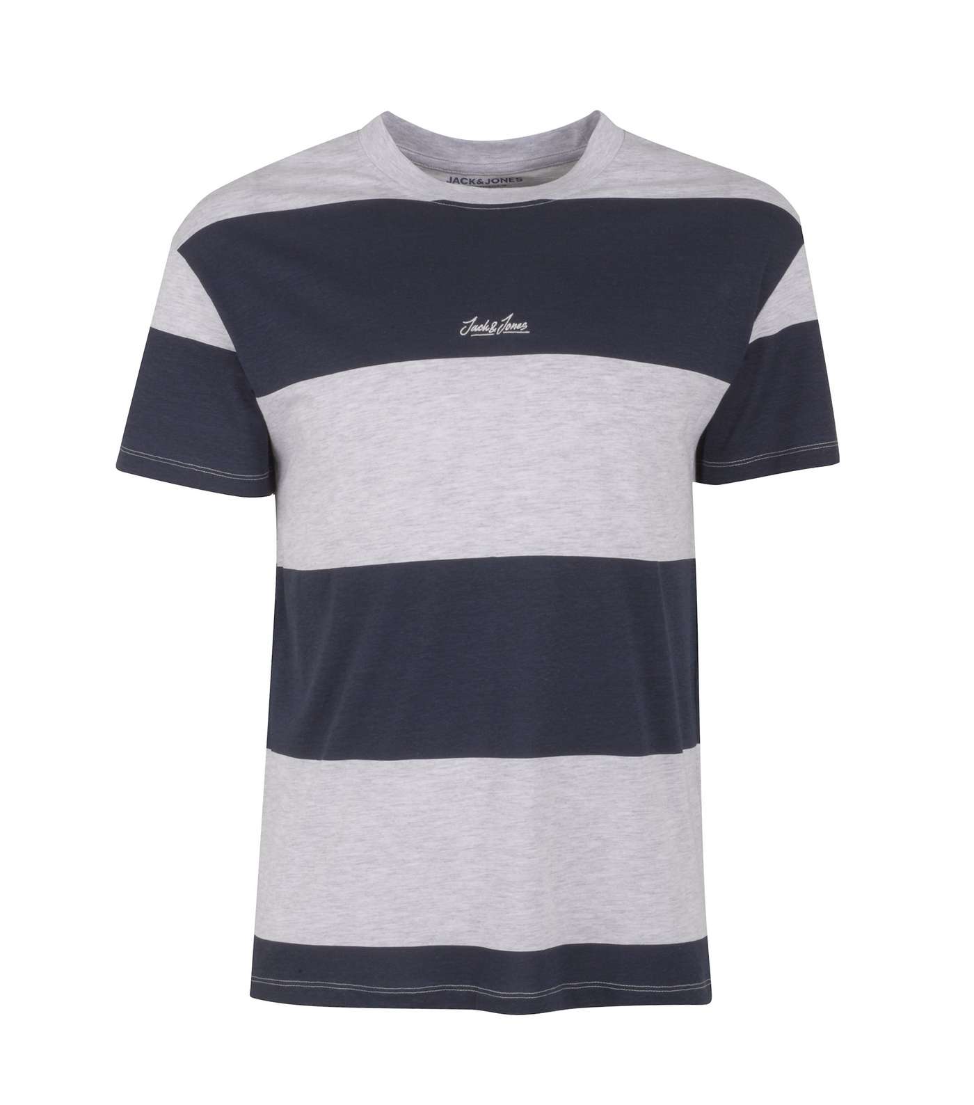 Jack & Jones Navy Stripe Logo T-Shirt 