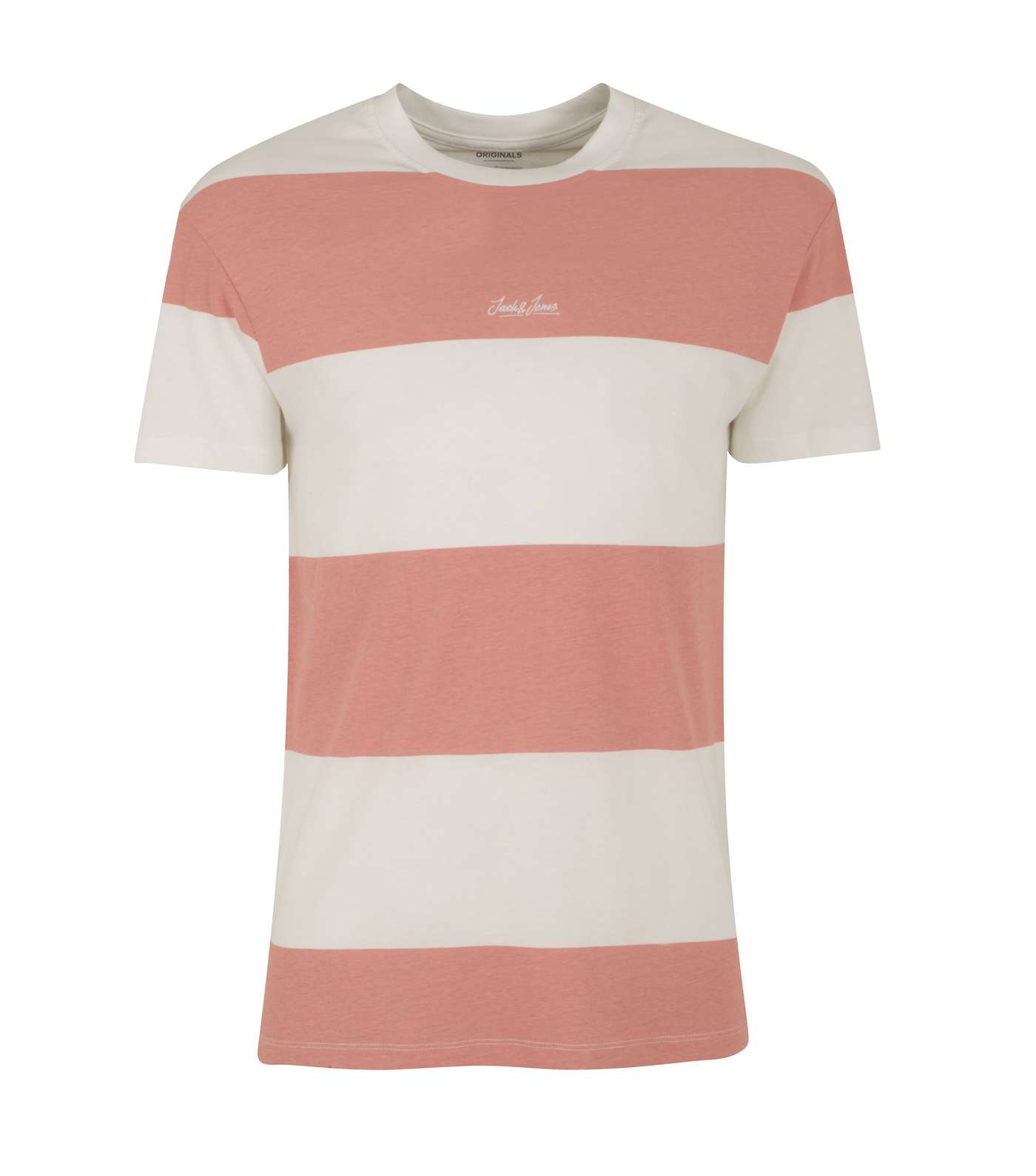 Jack & Jones Mid Pink Stripe Logo T-Shirt 