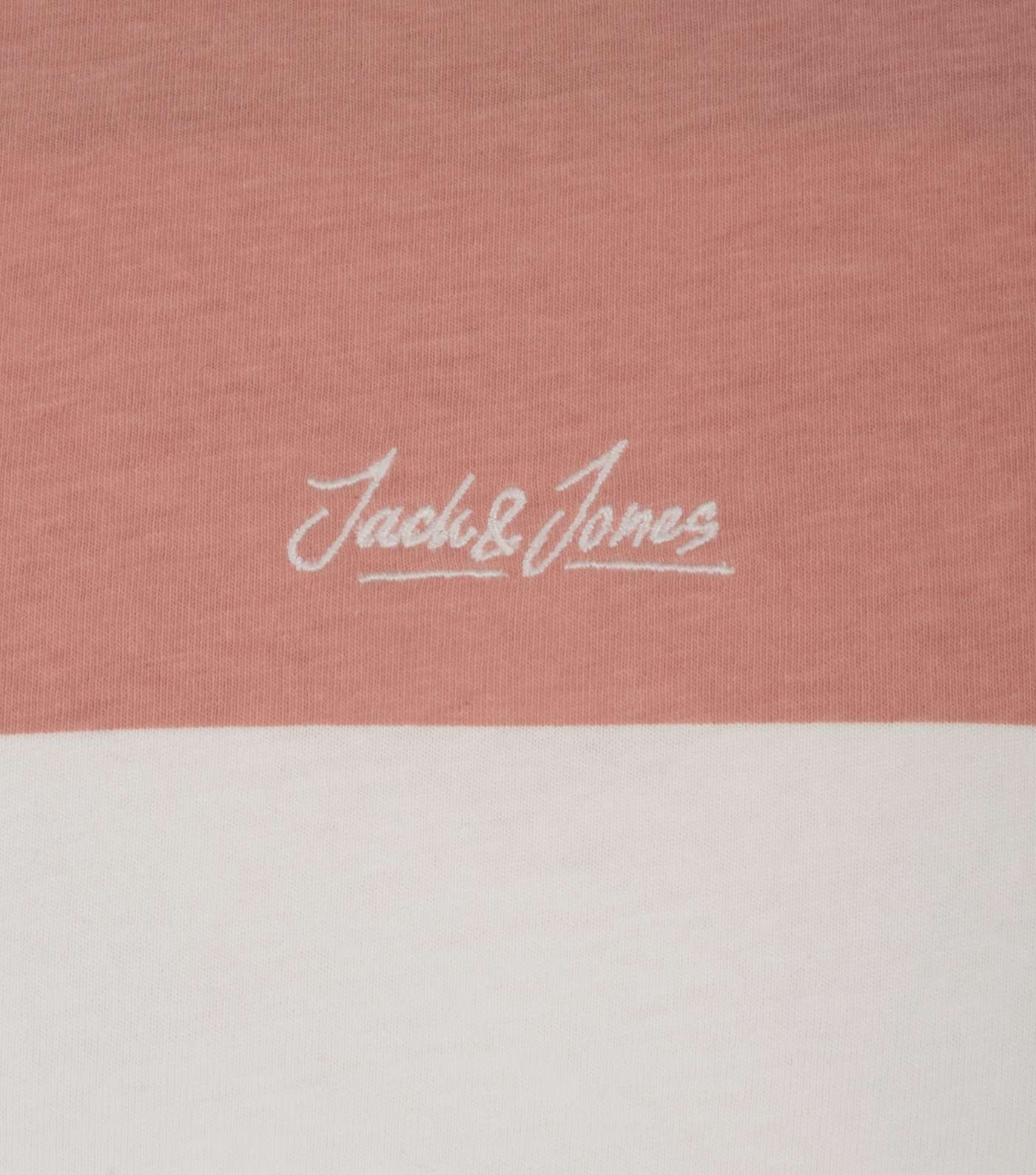 Jack & Jones Mid Pink Stripe Logo T-Shirt  Image 3