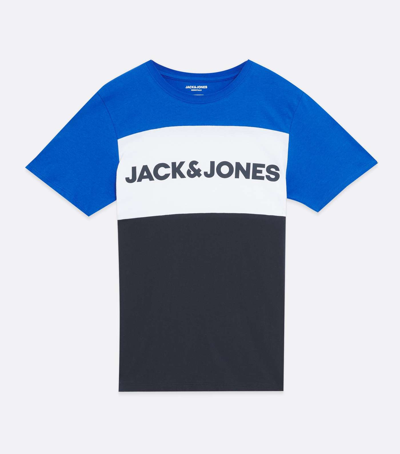 Jack & Jones Bright Blue Colour Block Logo T-Shirt Image 5