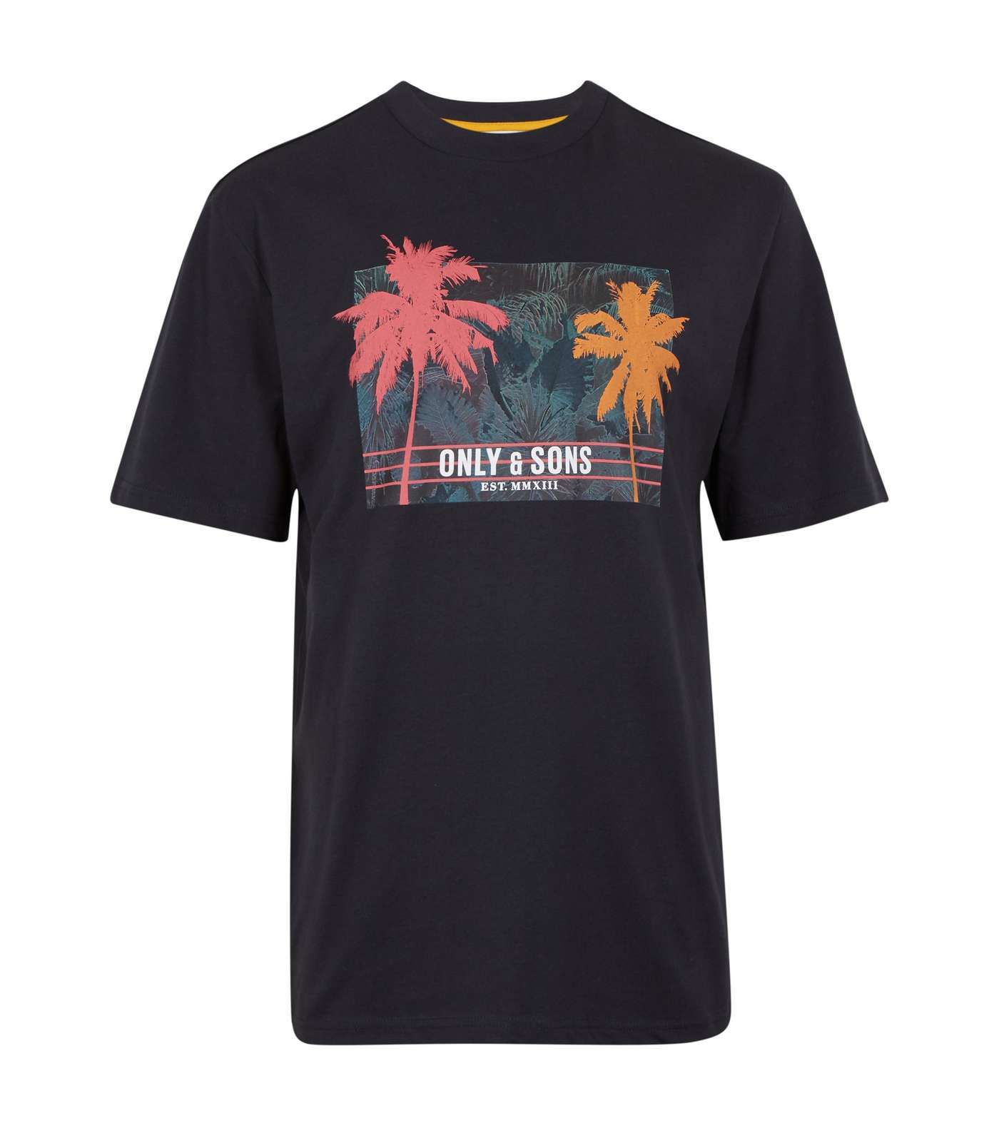Only & Sons Navy Palm Print T-Shirt Image 5