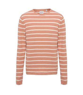 Image of Only & Sons Pink Stripe Crew Neck Top New Look