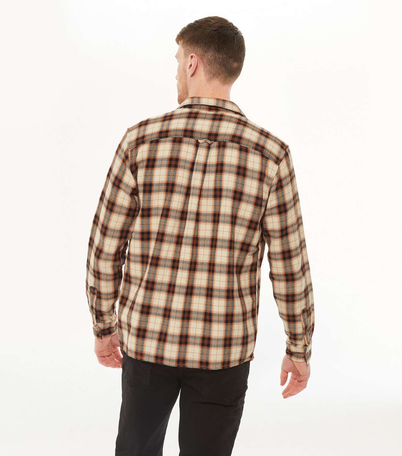 Only & Sons Cream Check Long Sleeve Shirt Image 4