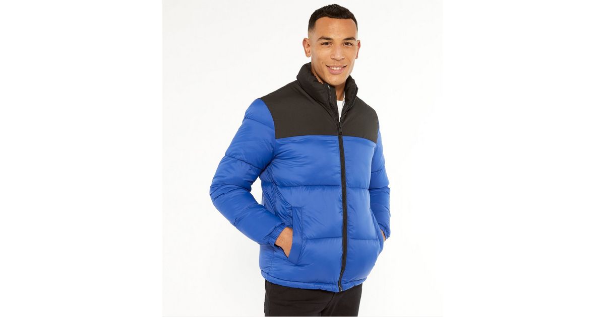 Jack & Jones Originals puffer jacket in blue cloud print