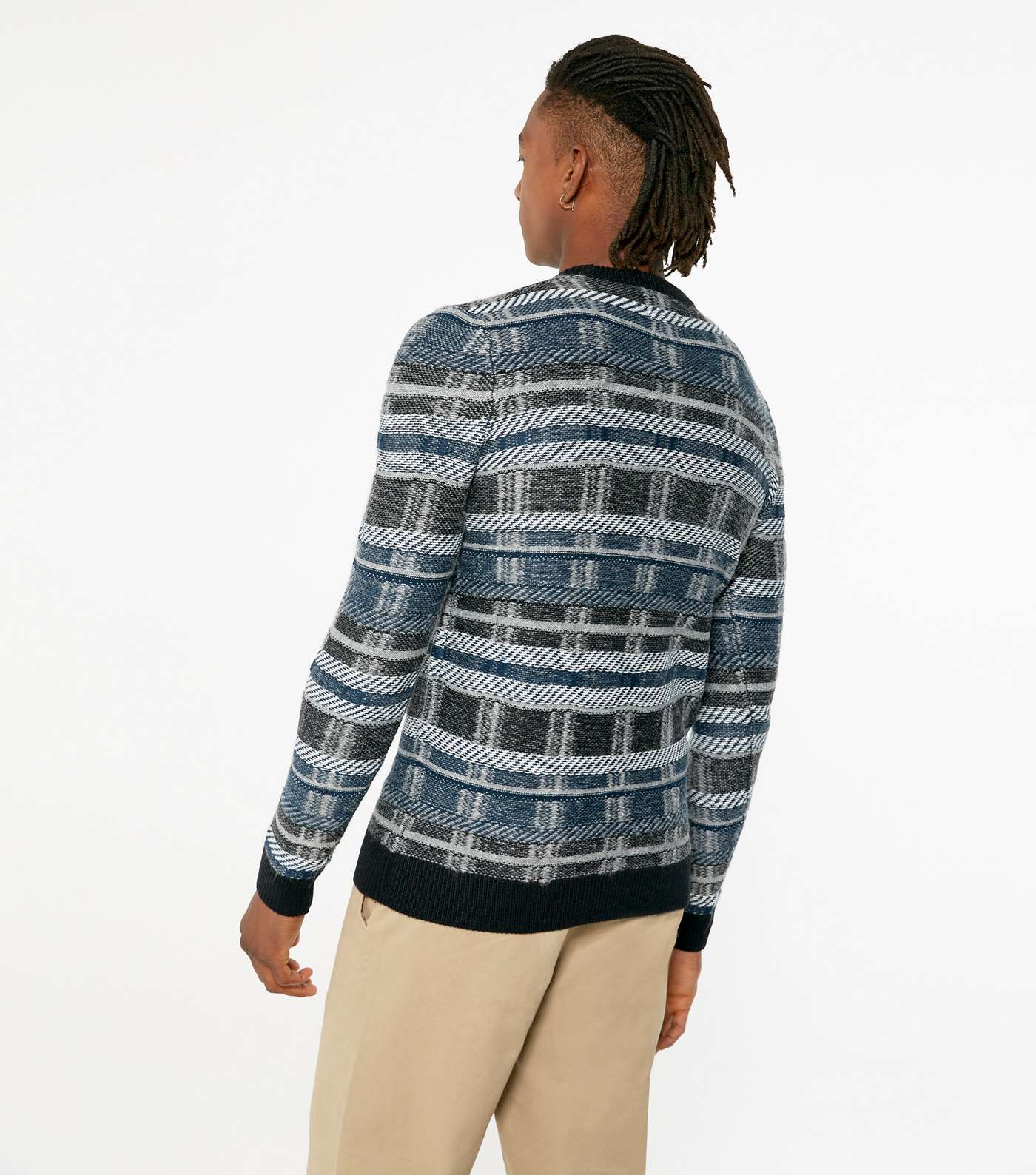 Only & Sons Grey Check Crew Neck Jumper Image 4