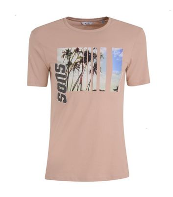 Image of Only & Sons Pink Logo T-Shirt New Look