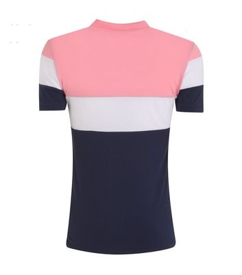Image of Only & Sons Pink Colour Block Polo Shirt New Look